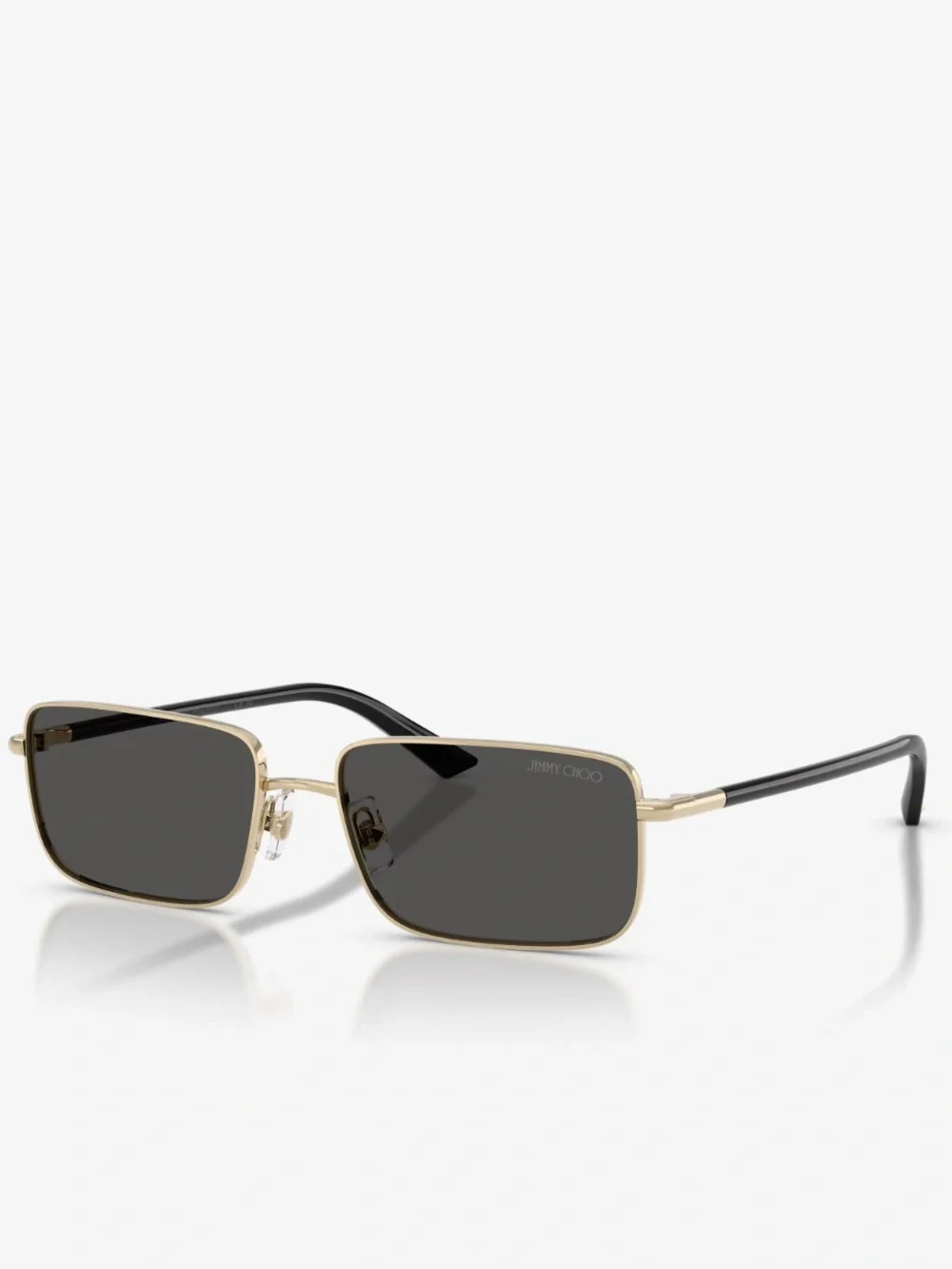 Jimmy Choo Metal Rectangle Sunglasses with Black Temples